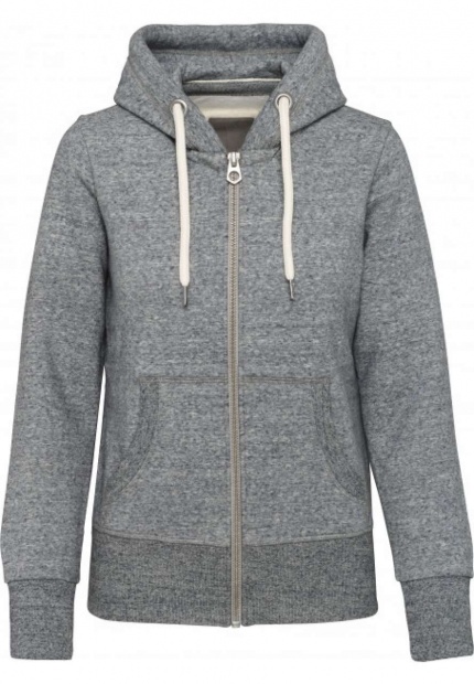 LADIES' VINTAGE ZIPPED HOODED SWEATSHIRT