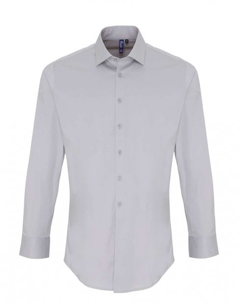 MEN'S STRETCH-FIT COTTON POPLIN LONG SLEEVE SHIRT