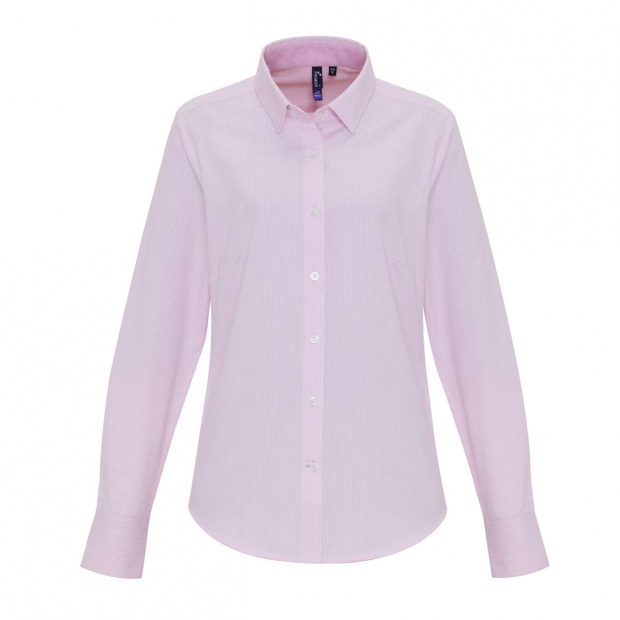 WOMEN'S COTTON RICH OXFORD STRIPES SHIRT