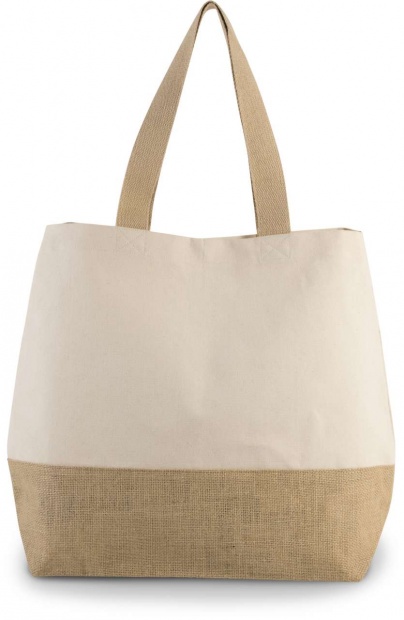 CANVAS & JUTE HOLD-ALL SHOPPER BAG