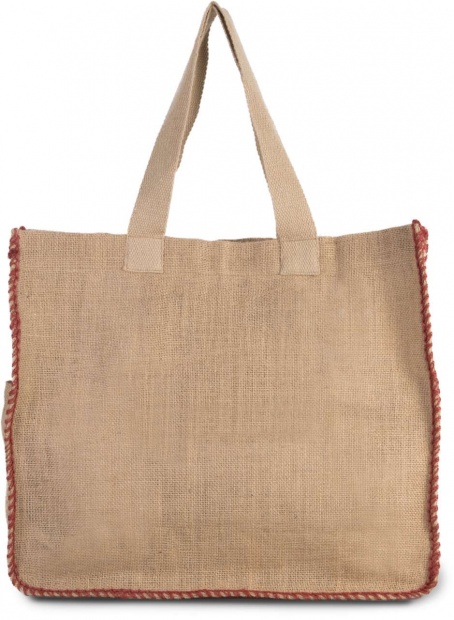 JUTE BAG WITH CONTRAST STITCHING