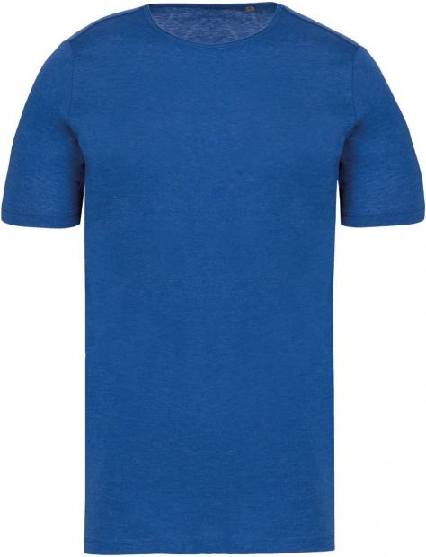 MEN'S SHORT-SLEEVED ORGANIC T-SHIRT WITH RAW EDGE NECKLINE