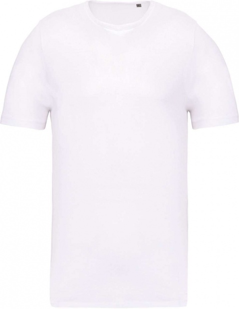 MEN'S SHORT-SLEEVED ORGANIC T-SHIRT WITH RAW EDGE NECKLINE