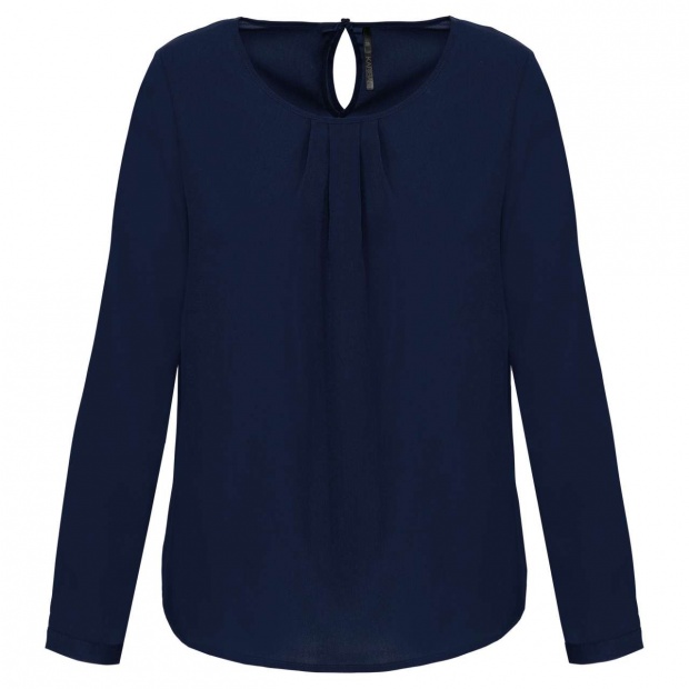 LADIES' LONG-SLEEVED CREPE BLOUSE