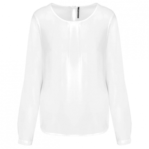 LADIES' LONG-SLEEVED CREPE BLOUSE