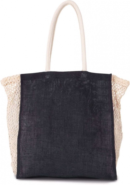 SHOPPING BAG WITH MESH GUSSET