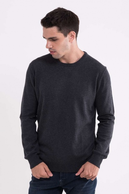 MEN’S CREW NECK FINE GAUGE COTTON PULLOVER