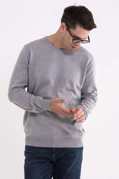 MEN’S CREW NECK FINE GAUGE COTTON PULLOVER