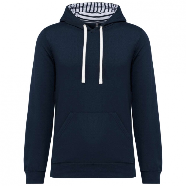 UNISEX CONTRAST PATTERNED HOODED SWEATSHIRT