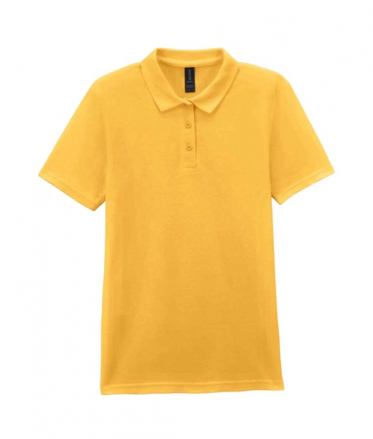 SOFTSTYLE® LADIES' DOUBLE PIQUÉ POLO WITH 3 COLOUR-MATCHED BUTTONS