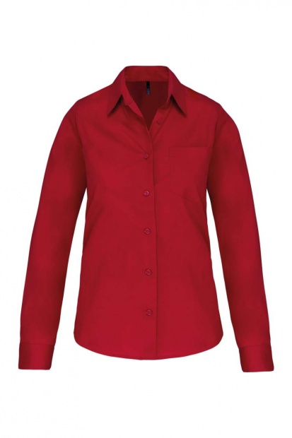 LADIES' LONG-SLEEVED COTTON POPLIN SHIRT