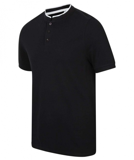 STAND COLLAR STRETCH POLO SHIRT