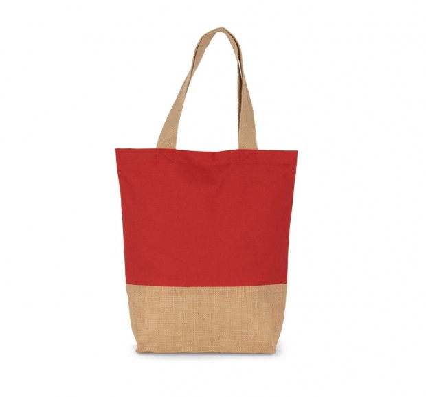 SHOPPING BAG IN COTTON AND BONDED JUTE THREADS