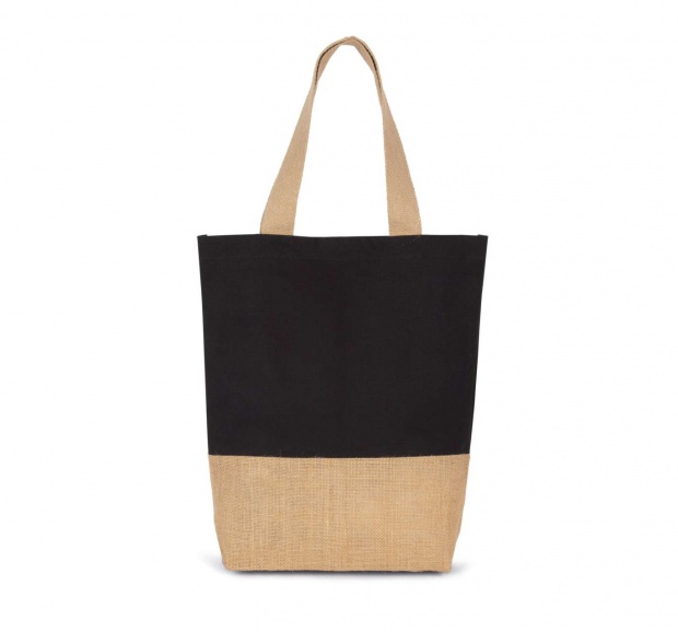 SHOPPING BAG IN COTTON AND BONDED JUTE THREADS