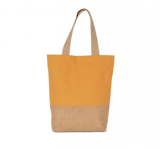 SHOPPING BAG IN COTTON AND BONDED JUTE THREADS