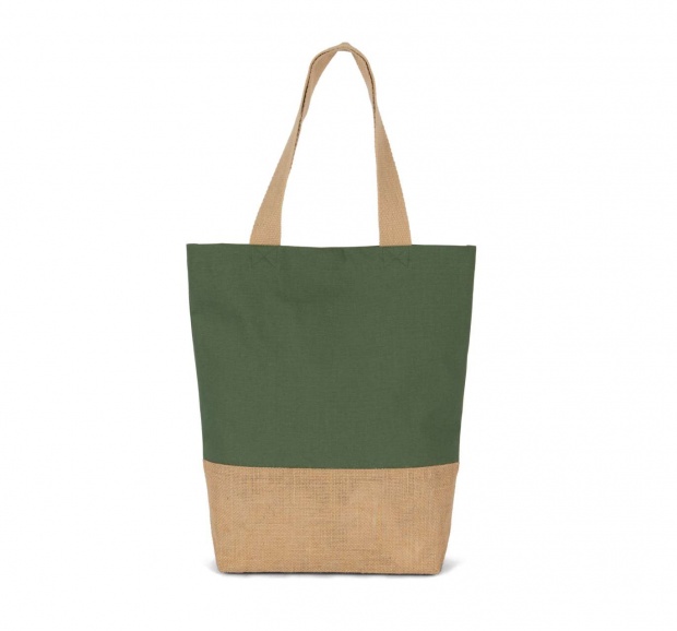 SHOPPING BAG IN COTTON AND BONDED JUTE THREADS