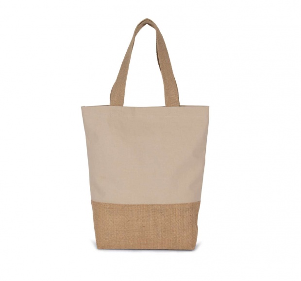 SHOPPING BAG IN COTTON AND BONDED JUTE THREADS