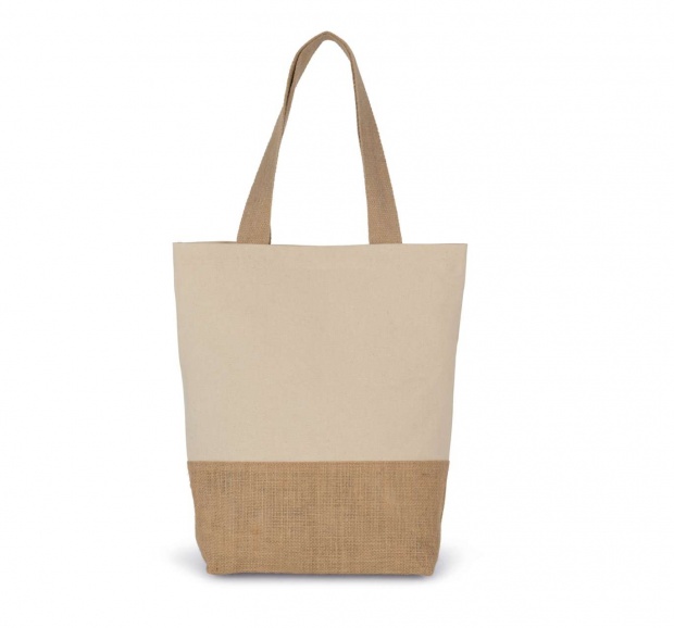 SHOPPING BAG IN COTTON AND BONDED JUTE THREADS