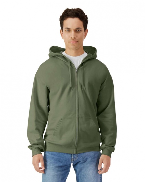 SOFTSTYLE® MIDWEIGHT FLEECE ADULT FULL ZIP HOODED SWEATSHIRT