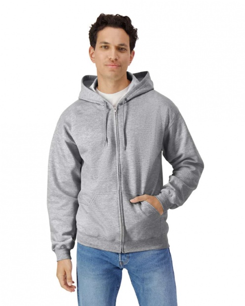 SOFTSTYLE® MIDWEIGHT FLEECE ADULT FULL ZIP HOODED SWEATSHIRT