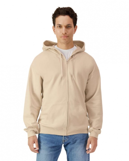 SOFTSTYLE® MIDWEIGHT FLEECE ADULT FULL ZIP HOODED SWEATSHIRT