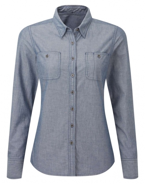 WOMEN'S ORGANIC CHAMBRAY FAIRTRADE SHIRT