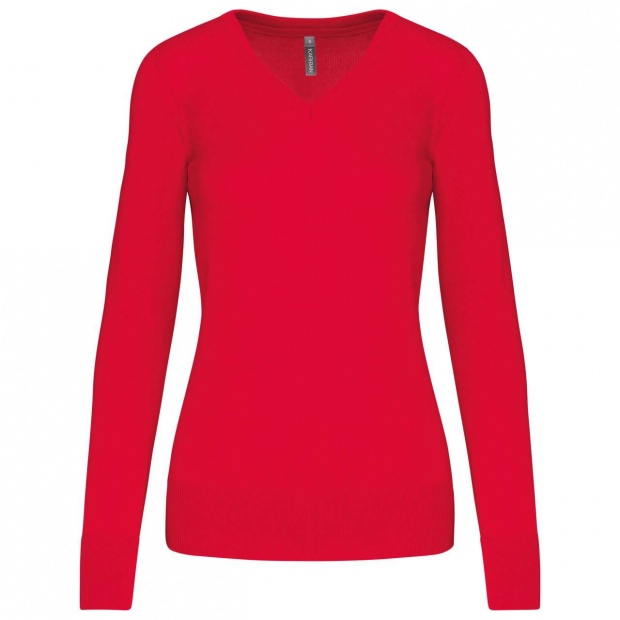 LADIES' V-NECK JUMPER