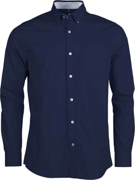 LONG-SLEEVED WASHED COTTON POPLIN SHIRT