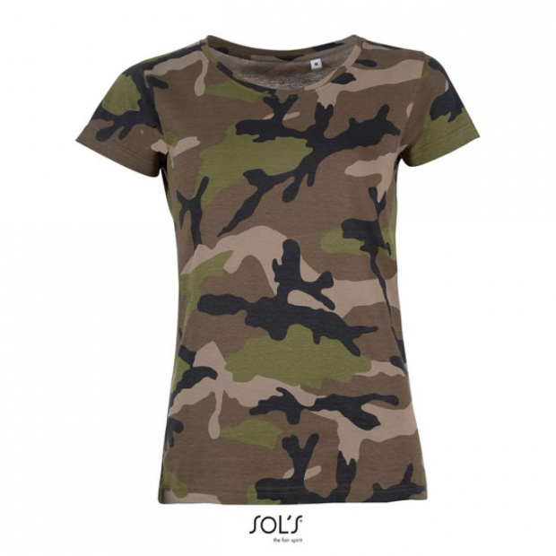 SOL'S CAMO WOMEN - KÖRNYAKÚ PÓLÓ