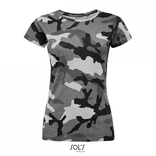 SOL'S CAMO WOMEN - KÖRNYAKÚ PÓLÓ