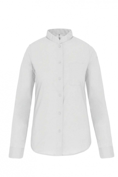 LADIES' LONG-SLEEVED MANDARIN COLLAR SHIRT