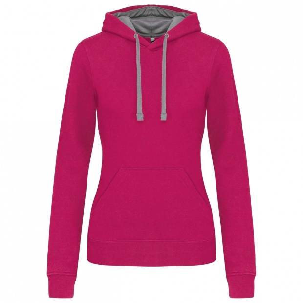 LADIES’ CONTRAST HOODED SWEATSHIRT