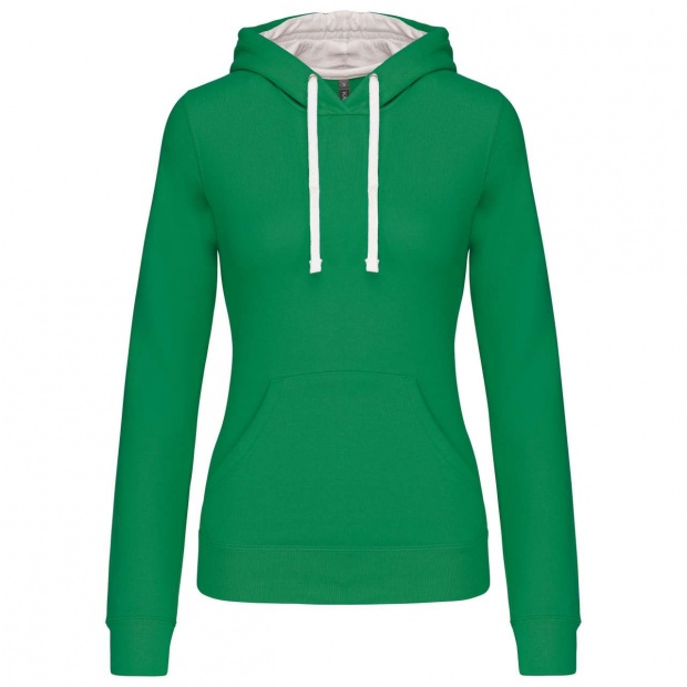 LADIES’ CONTRAST HOODED SWEATSHIRT