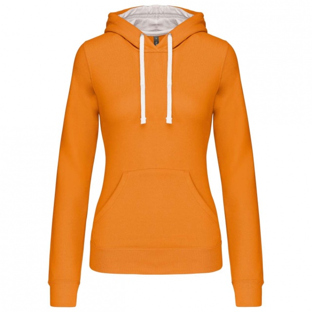 LADIES’ CONTRAST HOODED SWEATSHIRT