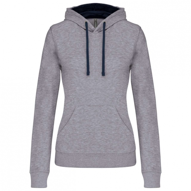 LADIES’ CONTRAST HOODED SWEATSHIRT