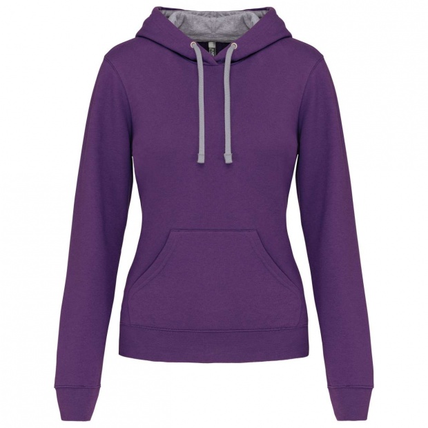 LADIES’ CONTRAST HOODED SWEATSHIRT