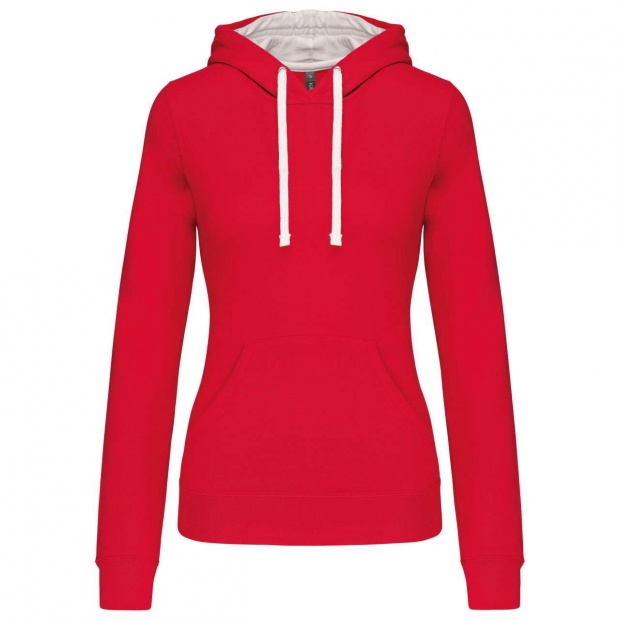 LADIES’ CONTRAST HOODED SWEATSHIRT