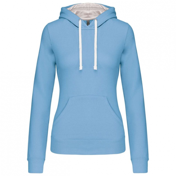 LADIES’ CONTRAST HOODED SWEATSHIRT