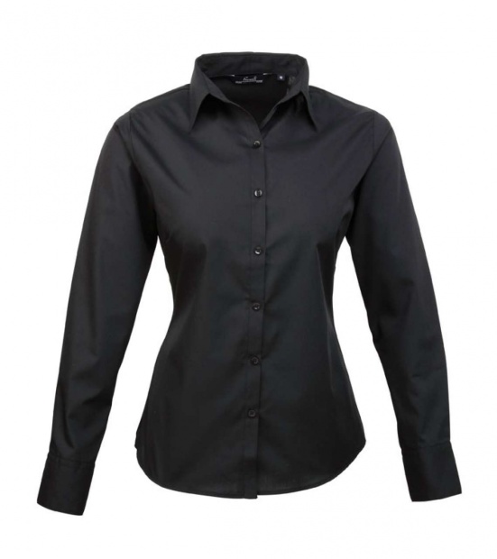 WOMEN'S LONG SLEEVE POPLIN BLOUSE