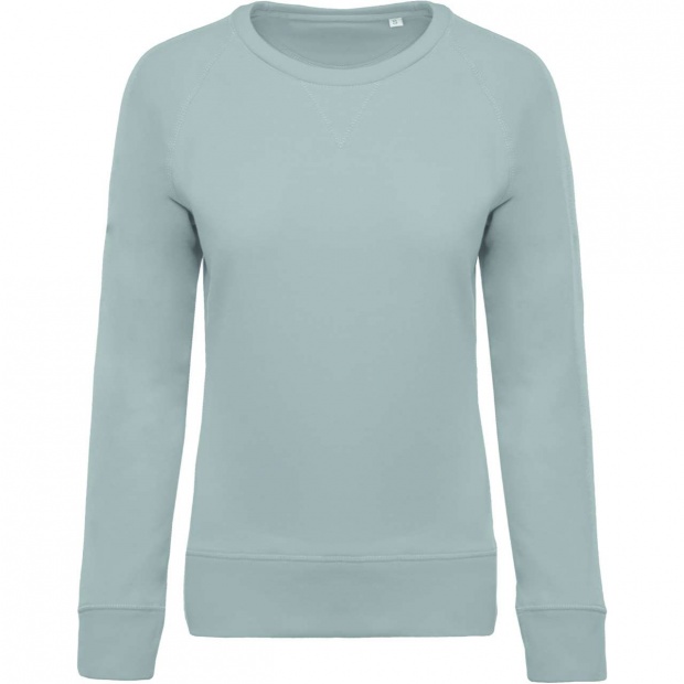 LADIES’ ORGANIC COTTON CREW NECK RAGLAN SLEEVE SWEATSHIRT