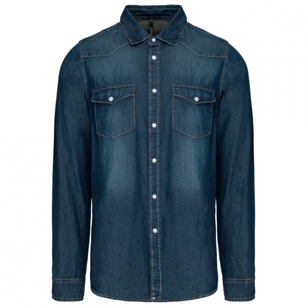 MEN'S LONG-SLEEVED DENIM SHIRT