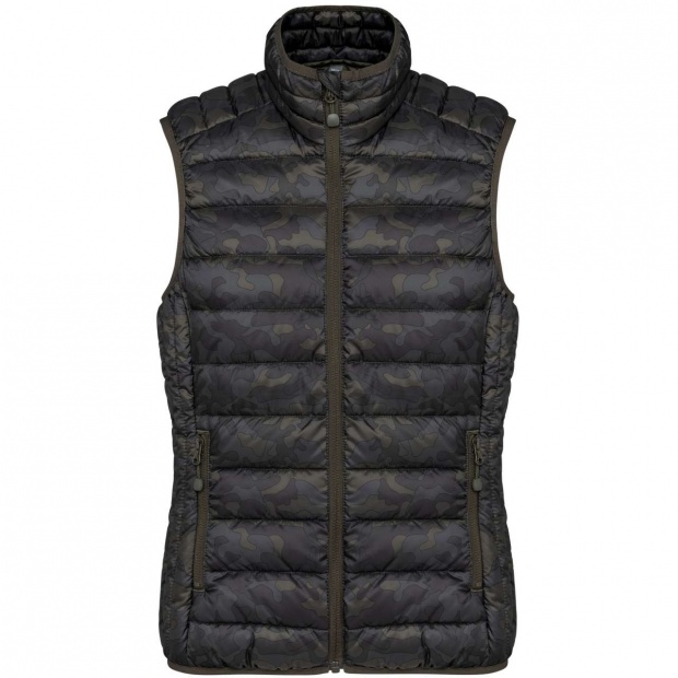 LADIES' LIGHTWEIGHT SLEEVELESS FAKE DOWN JACKET