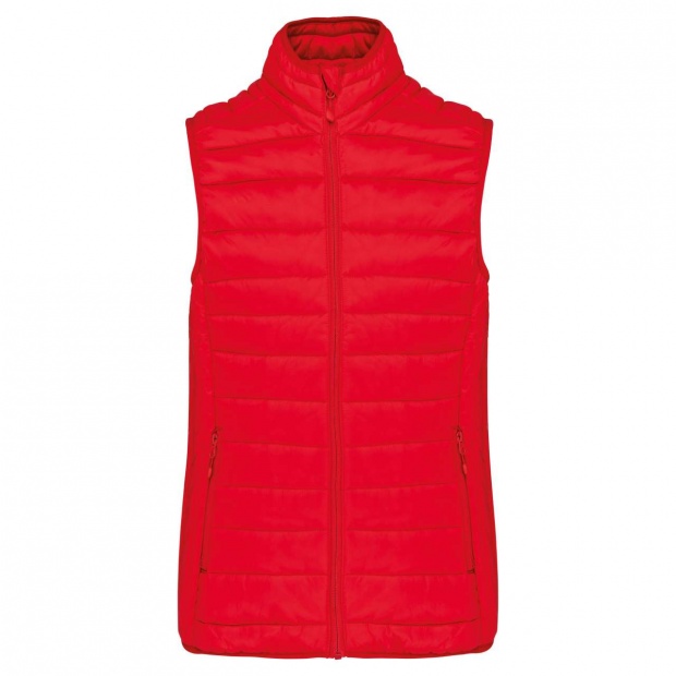 LADIES' LIGHTWEIGHT SLEEVELESS FAKE DOWN JACKET