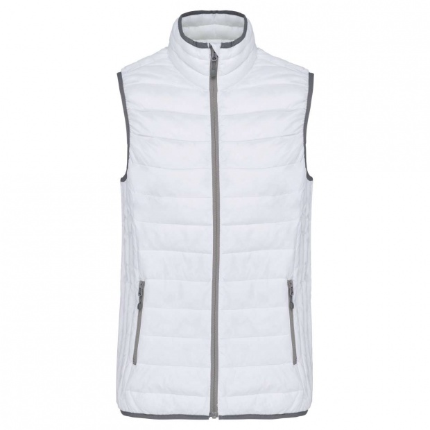 LADIES' LIGHTWEIGHT SLEEVELESS FAKE DOWN JACKET