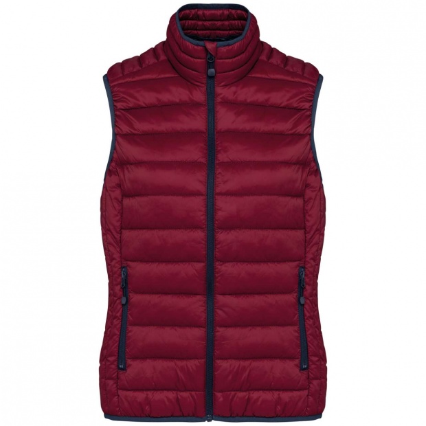 LADIES' LIGHTWEIGHT SLEEVELESS FAKE DOWN JACKET