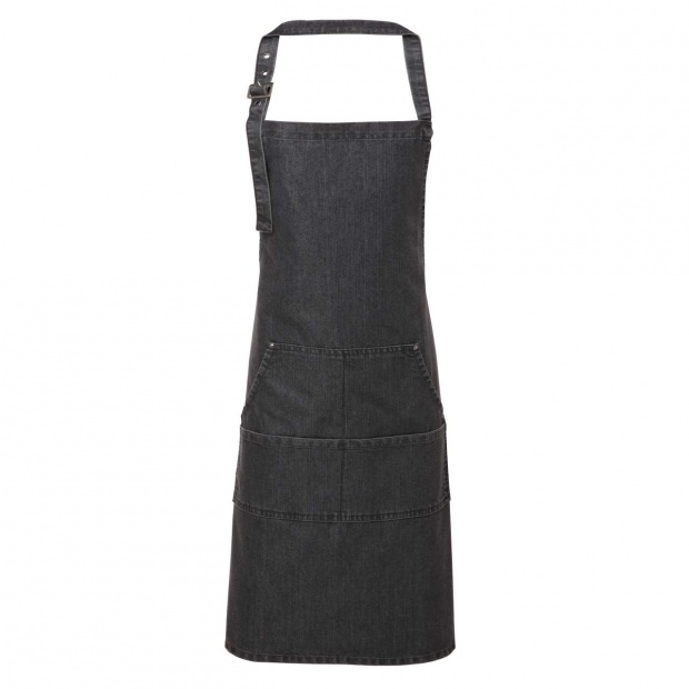 JEANS STITCH DENIM BIB APRON