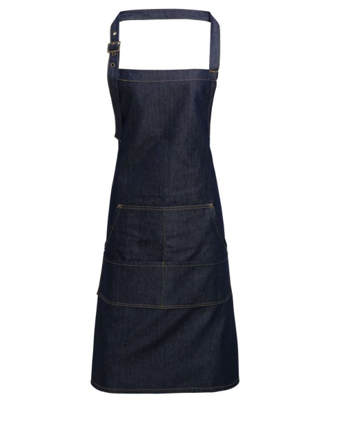 JEANS STITCH DENIM BIB APRON