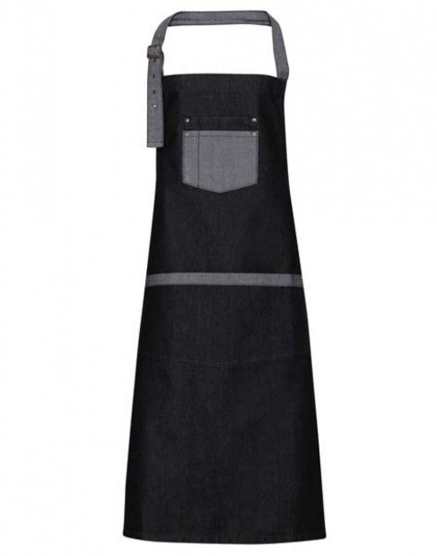 'DOMAIN' CONTRAST DENIM BIB APRON