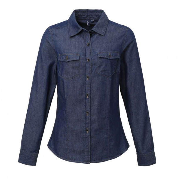 WOMEN'S JEANS STITCH DENIM SHIRT