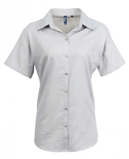 WOMEN'S SHORT SLEEVE SIGNATURE OXFORD BLOUSE